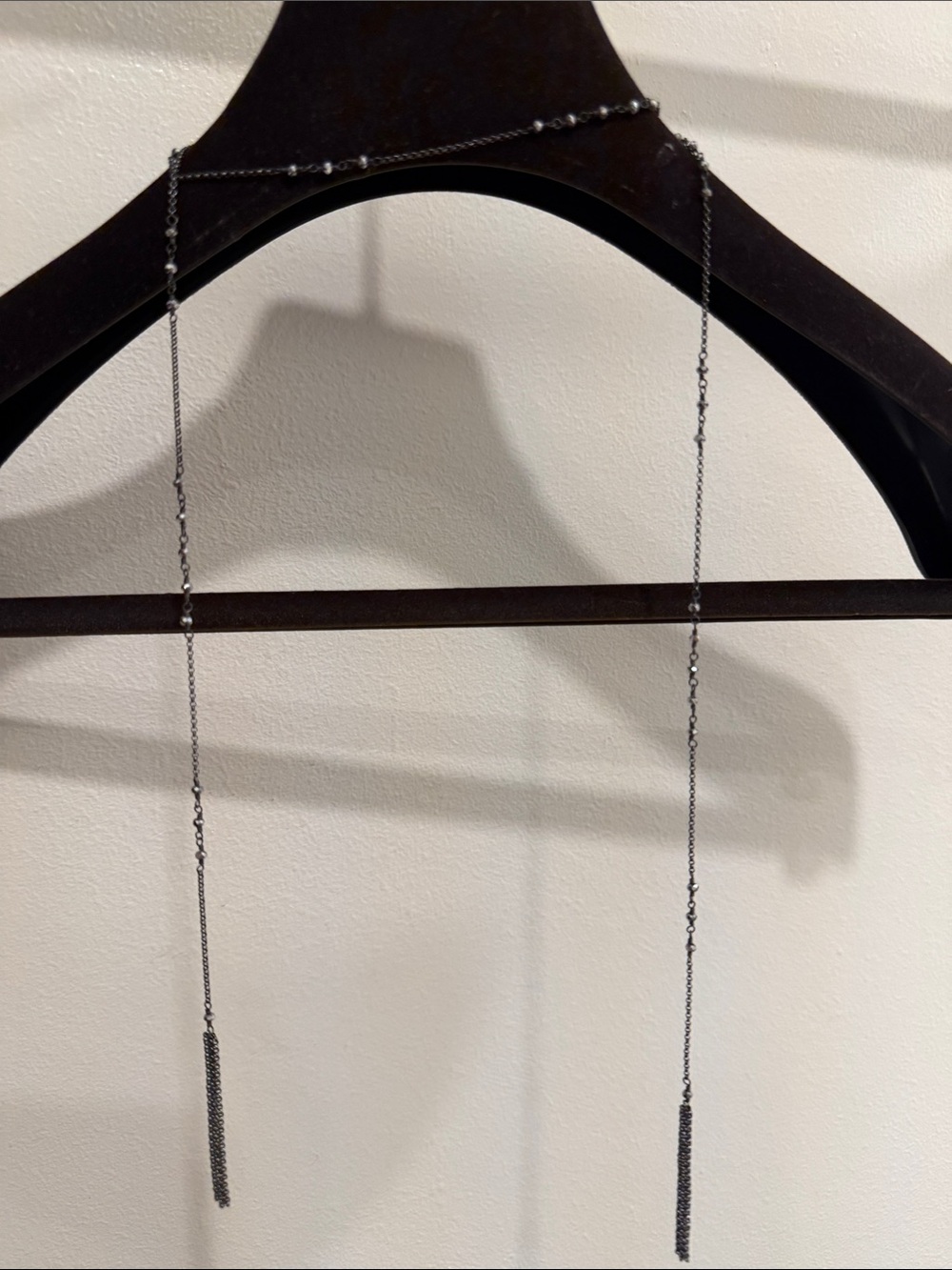 Neiman Marcus Gunmetal Double Tassel Wall Chain